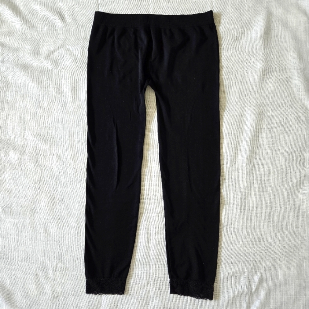 Women's Seamless Workout Casual Leggings Ankle Hem Lace Women Size M